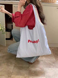 KYLETHOMASW  -  Stripe Blue Large Capacity Canvas Bag For Women New Summer Tote Bag Female Korean Style Y2k Handbag Bolsos De Mujer