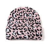 KYLTHOMASW  -  Sweet Hot Girl Leopard Print Skullies Women's Autumn and Winter Japanese Retro Knitted Beanies Fashion Female Trendy Accessories