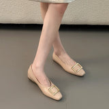 KYLETHOMASW  -  New Arrival Spring Autumn Elegant Women's Shoes Square Toe Shoes Women Comfortable Casual Retro Shallow Mouth Flat Shoes 120