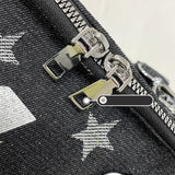 KYLETHOMASW  -  Star Print Bowling Ita Bag Large Capacity Denim Shoulder Bag Clear Window Crossbody Handbag Adjustable Strap Women Casual Bag