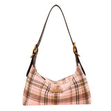 KYLETHOMASW  -  Vintage Plaid Shoulder Bag Adjustable Strap Y2k Underarm Bag Korean Style Checkered Casual Daily Handbag