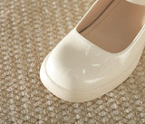 KYLETHOMASW  -  High Heels Women's Summer Word Belt Mary Jane Single Shoes Thick Heel Light Mouth Buckle High Heel Leather Shoes Women Pumps