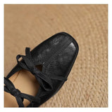 KYLETHOMASW  -  Mary Jane New Women Shoes Ballet Bow Square Toe Mid Heels Nude Shoes Fashion Casual Elegant Shallow Pumps
