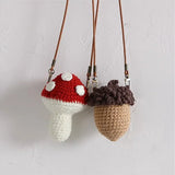 Kylethomasw 2024 Cartoon Mushroom Knitted Girls Handmade Woolen Bag Model Children's Bag Accessories Cute Little Girl Crossbody Bags