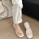 KYLETHOMASW  -  Summer Leopard Women Wedges Heel Slippers Fashion Clip Toe Dress Slide Shoes Thick Bottom Flip Flop