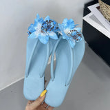 KYLETHOMASW  -  Pink Fashion Flower Ladies Flats Slippers New Summer Beach Round Toe Female Flip flops Women Flats Slippers Slides Sandals Shoes