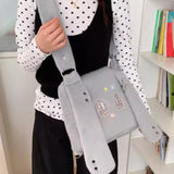 KYLETHOMASW  -  Japanese Kawaii Fluffy Ear Women's Handbag Cartoon Fashion Y2k Aesthetic Cute Shoulder Bag Casual All Match Chic Crossbody Bags