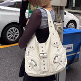 KYLETHOMASW  -  Spicy Girl Motorcycle Bags for Woman Large Capacity Shoulder Bag Tote Bolsos mujer Underarm Sac Femme Crossbady Bolsas Bolsa