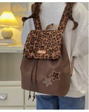 KYLETHOMASW  -  Japanese Harajuku Style Y2k Retro Leopard Print Large Capacity Backpack Travel Storage Bag Student School Bag Women's Bag