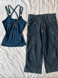 KYLETHOMASW  -  New Y2k Tops American Harajuku Retro Blue Hollow Vest Summer Trendy Design Starlink Slim Hot Girl High Street Outfit V Neck Vest