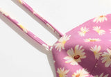 KYLETHOMASW  -  Retro Daisy Flower Print Bandage Spaghetti Strap Dress Retro Sexy Women Slim Bow Lacing Up Sling Dresses Holiday Robe