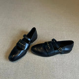 KYLETHOMASW  -  Women's Leather Shoes Spring 2025 New Genuine Leather Low-heel Women's Shoes Fashion Buckle Mary Jane Shoes Women's