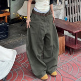 KYLETHOMASW  -  Streetwear Baggy Pants Women Vintage Low Waist Loose Wide Leg Trousers Oversized Cargo Pants All-match Y2K Bottom Autumn
