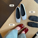 KYLETHOMASW  -  Design-inspired Evening Breeze Style Paired with A Skirt, Slip-on Shallow-mouth Flat Shoes, Niche Shiny Women's Mary Jane