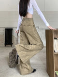 KYLETHOMASW  -  Y2K Aesthetic Wide Leg Jeans Women Korean Streetwear Baggy High Waist Trouser Summer Fashion All Match Chic Straight Denim Pants