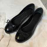 KYLETHOMASW  -  New Spring  Autumn Concise Fashion Flat Shoes Women Shallow Comfort Retro Bowknot Elegant Ballet Flats Women Zapatos De Mujer