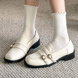 KYLETHOMASW  -  High Quality Patent Leather Loafers Women Fashion Double Narrow Band Buckle Designer Shoes Retro British Style Zapatos De Mujer