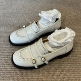 KYLETHOMASW  -  High Quality Patent Leather Loafers Women Fashion Double Narrow Band Buckle Designer Shoes Retro British Style Zapatos De Mujer