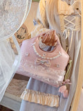 KYLETHOMASW  -  Pearl Bow Bag Original Sac Femme Shoulder Crossbady Bolso Sweet Princes Hand Bags for Woman Lace Spliced Bolsos De Mujer
