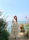 KYLETHOMASW  -  French Holiday Beach Backless Long Dress Women Summer Slash Neck Sleeveless Long Dress Elegant Evening Party Birthday Dresses