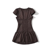 KYLETHOMASW  -  Evening Party Dresses Short Lace Trim Luxury Dresses Women Summer Polka Dot Print Short Sleeve Dresses Sexy