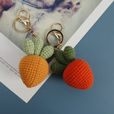 Kylethomasw Fashion Knitting Vegetable Keychain Cute Mushroom Keyrings For Car Keys Creative Knitted Broccoli Keychain For Bag Accessories