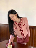 KYLTHOMASW  -  Sweet Hot Girl Suit Women's Winter Woolen Long-sleeved Cardigan Plaid Wrap Hip Skirt Two-piece Set Fashion Female Clothes