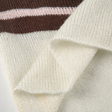 KYLETHOMASW  -  Sexy Striped Patchwork Knitted Skirt Women's Autumn and Winter High Waisted Drawstring Slim Fit Hip Wrap Mini Skirt