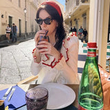 KYLETHOMASW  -  Vintage blouses for women fashion 2024 white ruffle top elegant korean fashion long sleeve blouses women casual shirts elegant