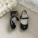 KYLETHOMASW  -  Fashion JK Women Mary Jane Shoes Ladies Causal Shallow Butterfly-knot Shoes Spring Autumn Female Leather Shoes