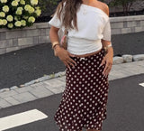 KYLETHOMASW  -  Spring Style Fashionable Casual Commuting Style Versatile Slimming Wave Point Half Skirt