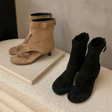 KYLETHOMASW  -  New 2025 Fashion Open Toe Ladies Ankle Boots With Thin Heels Footwear Women Heeled Short Sandals Booties Shoes Female Flip flops