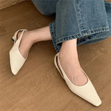 KYLETHOMASW  -  New Women Sandal Shoes Fashion Shallow Slip On Slingback Sandals Flat Heel Dress Sexy Pumps Shoes
