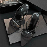 KYLETHOMASW  -  Summer New Light Luxury Cross Thin Strap Rhinestone High heels Women's One-character Strap Pointed Toe Beautiful Slippers