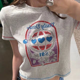 KYLETHOMASW  -  Summer Letter Printing Y2k Aesthetic T-shirt Streetwear Vintage Slim Fit Casual Tshirts Women Grunge Harajuku Cropped Tees