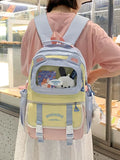 KYLETHOMASW  -  Ita Schoolbags Women Ins Kawaii Cute Ears High-capacity Transparent Bags Y2k Students Contrast Color Dopamine Fashion Backpacks