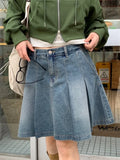 Kylethomasw Streetwear Denim Skirt for Women High Waist A-line Jupe Fashion Casual 2024 Faldas Mujer Korean Y2K Mini Skirts