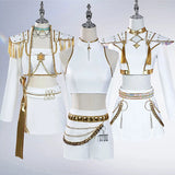 KYLETHOMASW  -  Rumi Mira Zoey White Singing Suit Women Halloween Carnival Party Role Playing Outfit Cosplay Costume Wig