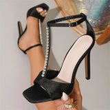 KYLETHOMASW  -  Sexy Thin High Heels  Crystal Diamond Women Sandals Fashion Buckle Strap Female Shoes Summer Party Dress Pumps