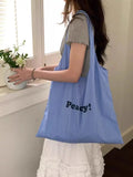 KYLETHOMASW  -  Stripe Blue Large Capacity Canvas Bag For Women New Summer Tote Bag Female Korean Style Y2k Handbag Bolsos De Mujer