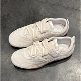 KYLETHOMASW  -  Retro Leather Version Ballet Style Sport Shoes French Magic Tape Casual Shoes for Women Rubber Upper Net Shoes