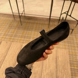 KYLETHOMASW  -  Shallow Casual Ladies Soft Mary Jane Shoes Retro Black Square Toe Outdoor Dress Ballet Flats 2025 New Brand Women Footwear