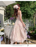 KYLETHOMASW  -  Chic Spaghetti Strap Women's Dresses Summer French Style Princess V-neck Evening Dresses Fashion Elegant Female Dress