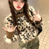 KYLETHOMASW  -  Premium New Fur Vintage Leopard Coat Patchwork Minority Small Fellow Age Reduction Jacket Slim Harajuku High Street Soft Mujer