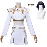 KYLETHOMASW  -  Rumi Zoey Mira Cosplay Costume Wig Women Girls White Leather Suit Halloween Carnival Party Comic-con Role Playing Outfit
