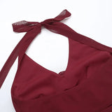 KYLETHOMASW  -  Pure Desire War Robe Advanced Sense Red V-neck Neck Dress Female Royal Sister Style Sexy Hot Girl Hip Skirt