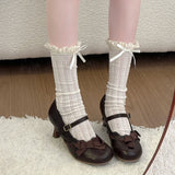 KYLETHOMASW  -  New Spring Thick Heel Women Mary Jane Shoes Fashion Butterfly-knot Buckle Strap Shoes Ladies Designer Luxury Dress Pumps