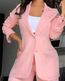 KYLETHOMASW  -  Three Sisters Autumn New Style Women's Elegant Pure Color Lapel Slim Personality Straight Trousers Two-piece Suit Women