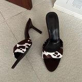 KYLETHOMASW  -  High Quality Cozy Silk Wide Peep Toe Women Slippers Sandals Strange High Heels Slides Summer Party Dress Pumps Shoes Big Size 42