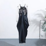 KYLETHOMASW  -  Sexy Halter Women's Dressess Elegant  Lace Up Backless Sleeveless Oversize Dress Female Summer New Lady Party Robes